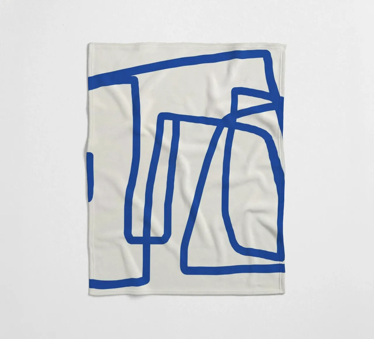 Line art in blu cobalto 03 coperta in pile da Little Dean