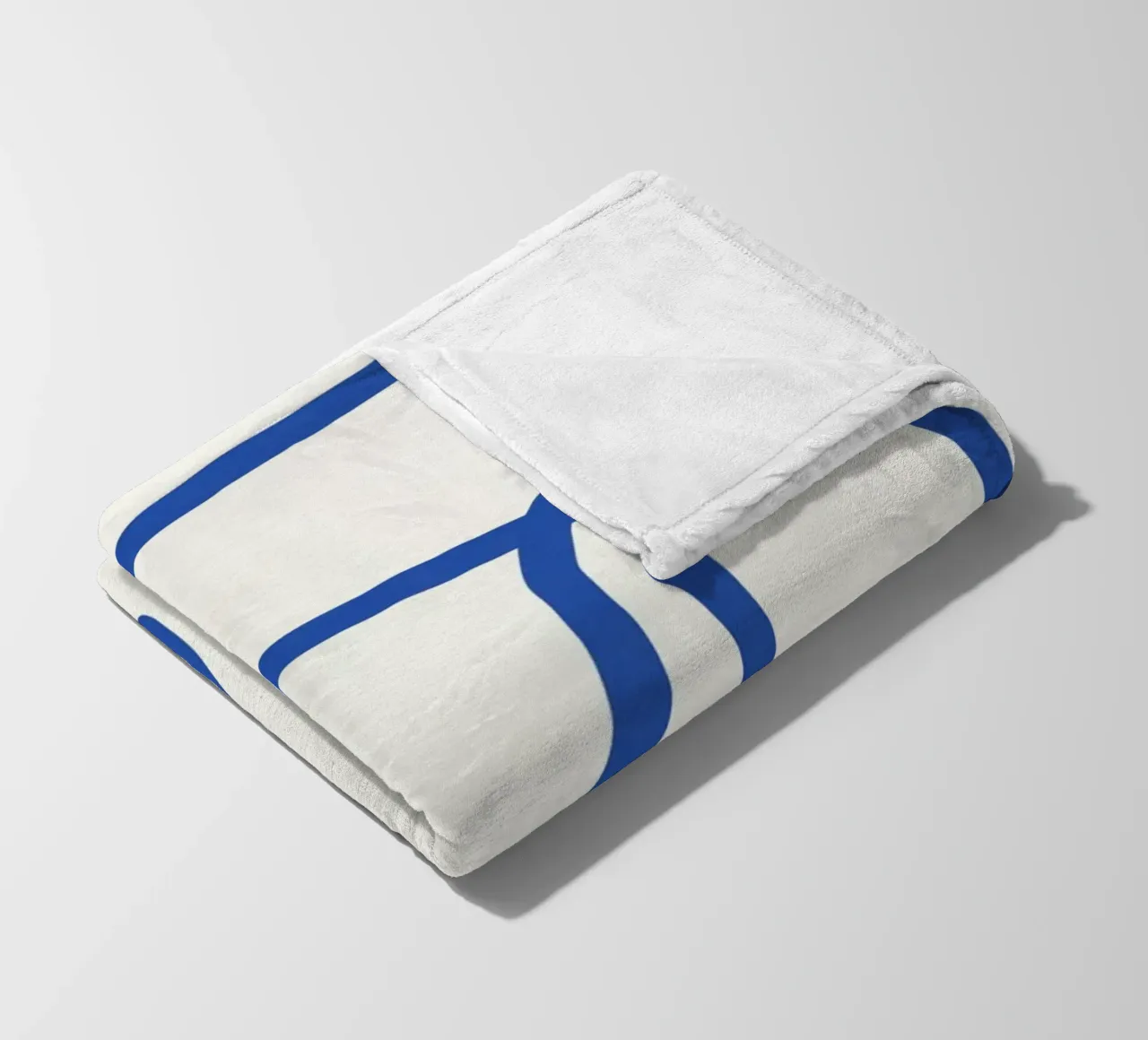 Line art in blu cobalto 03 coperta in pile da Little Dean