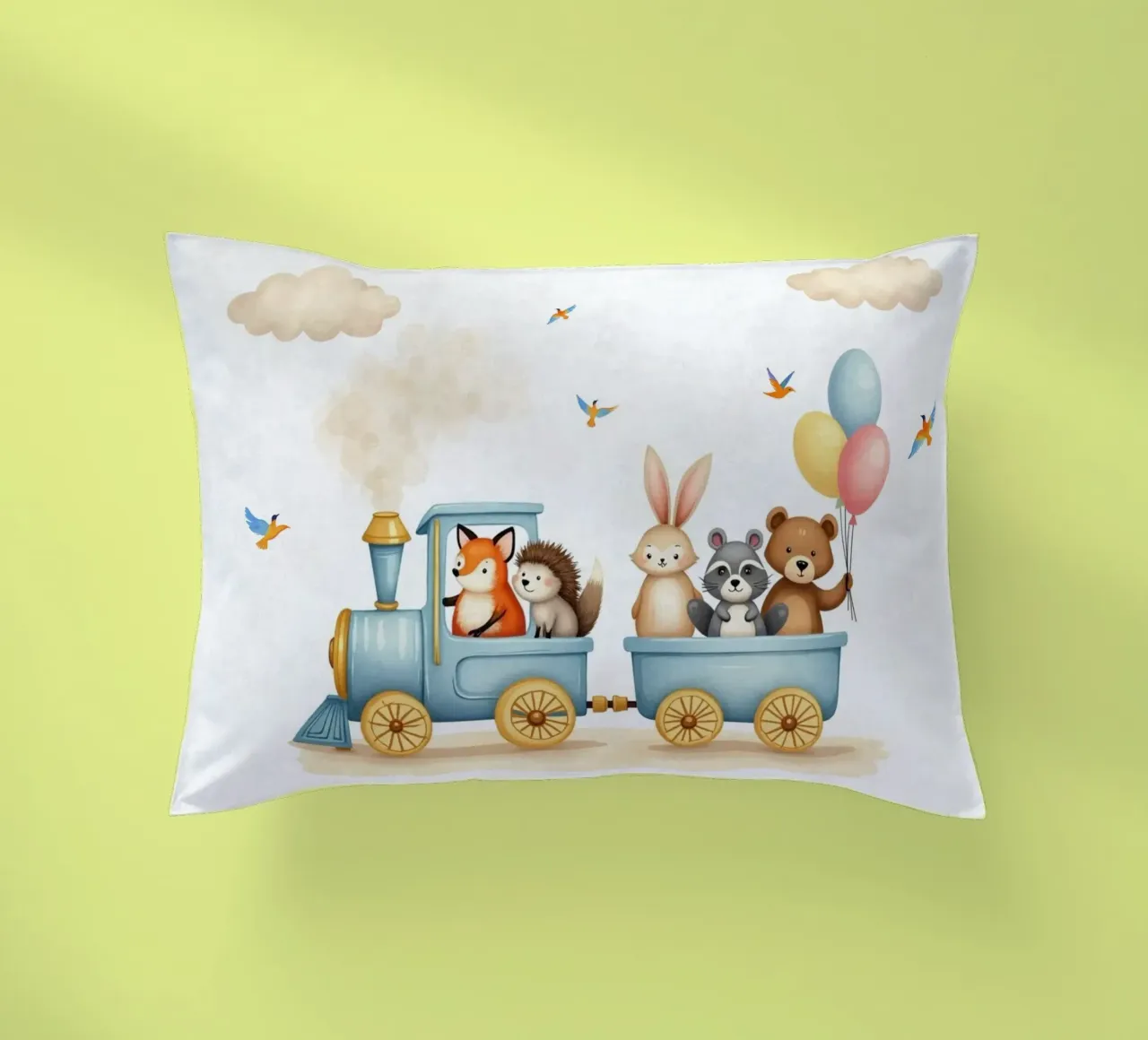 Avventura su rotaie cuscino da Doodle Dreams Art