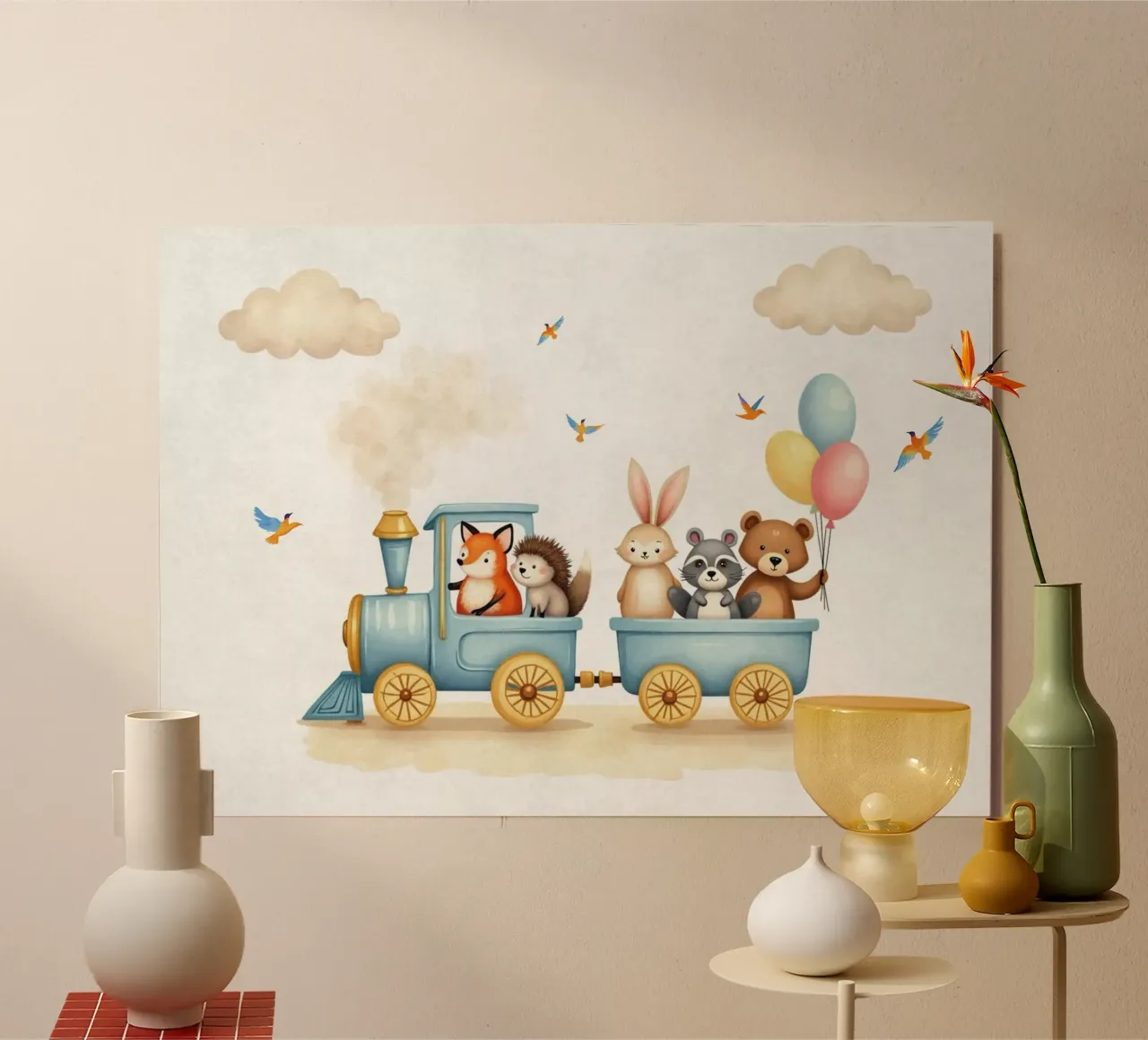 Abenteuer on Rails Alu-Dibond von Doodle Dreams Art