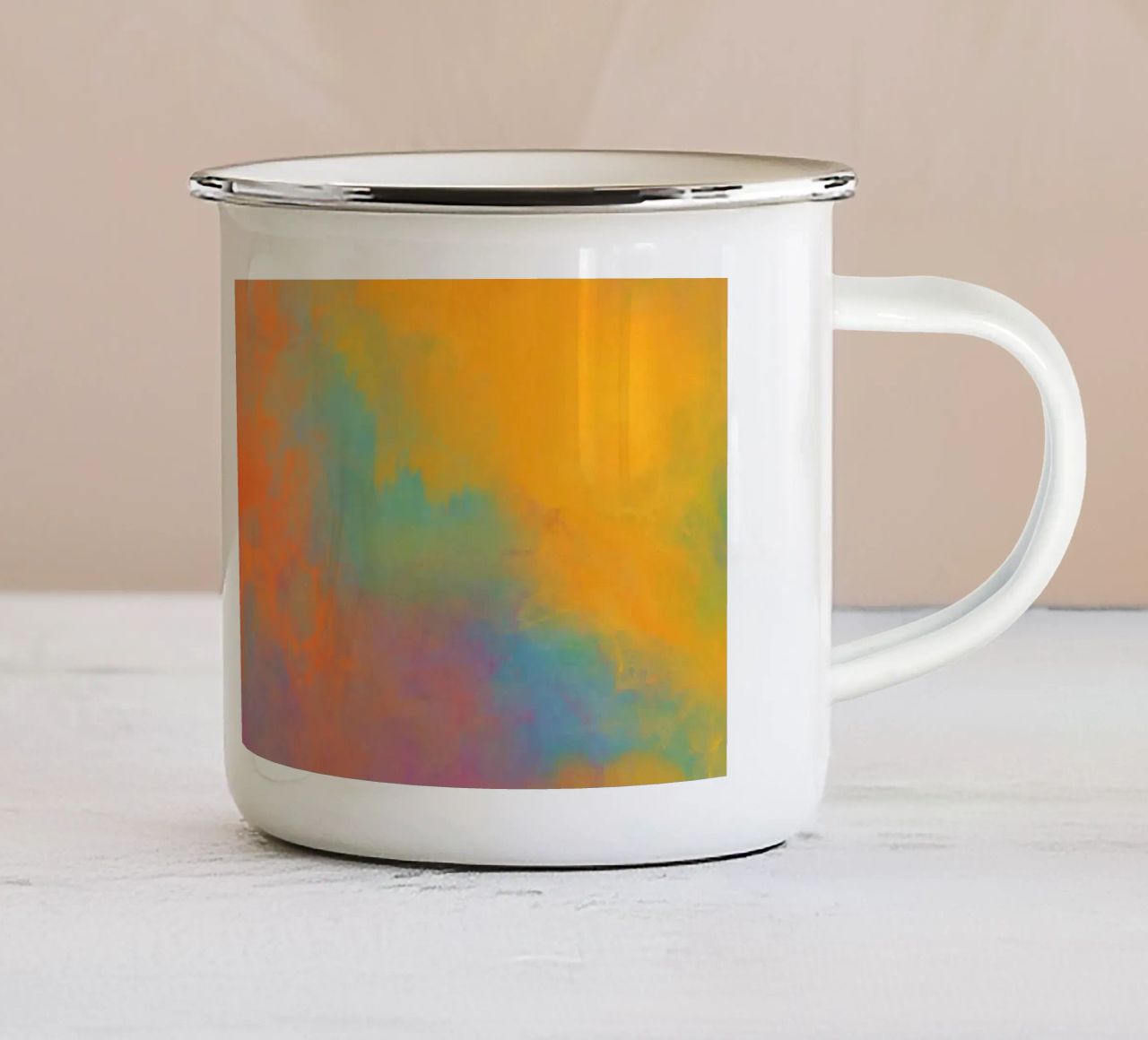 Abstrakte Farbfreude - Dynamic tazza in smalto da Petra Lang