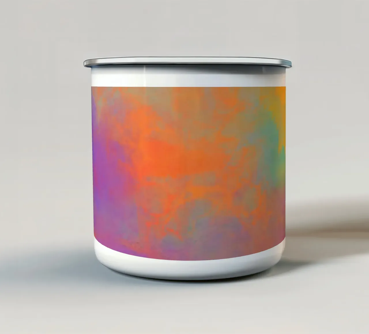Abstrakte Farbfreude - Dynamic enamel mug by Petra Lang