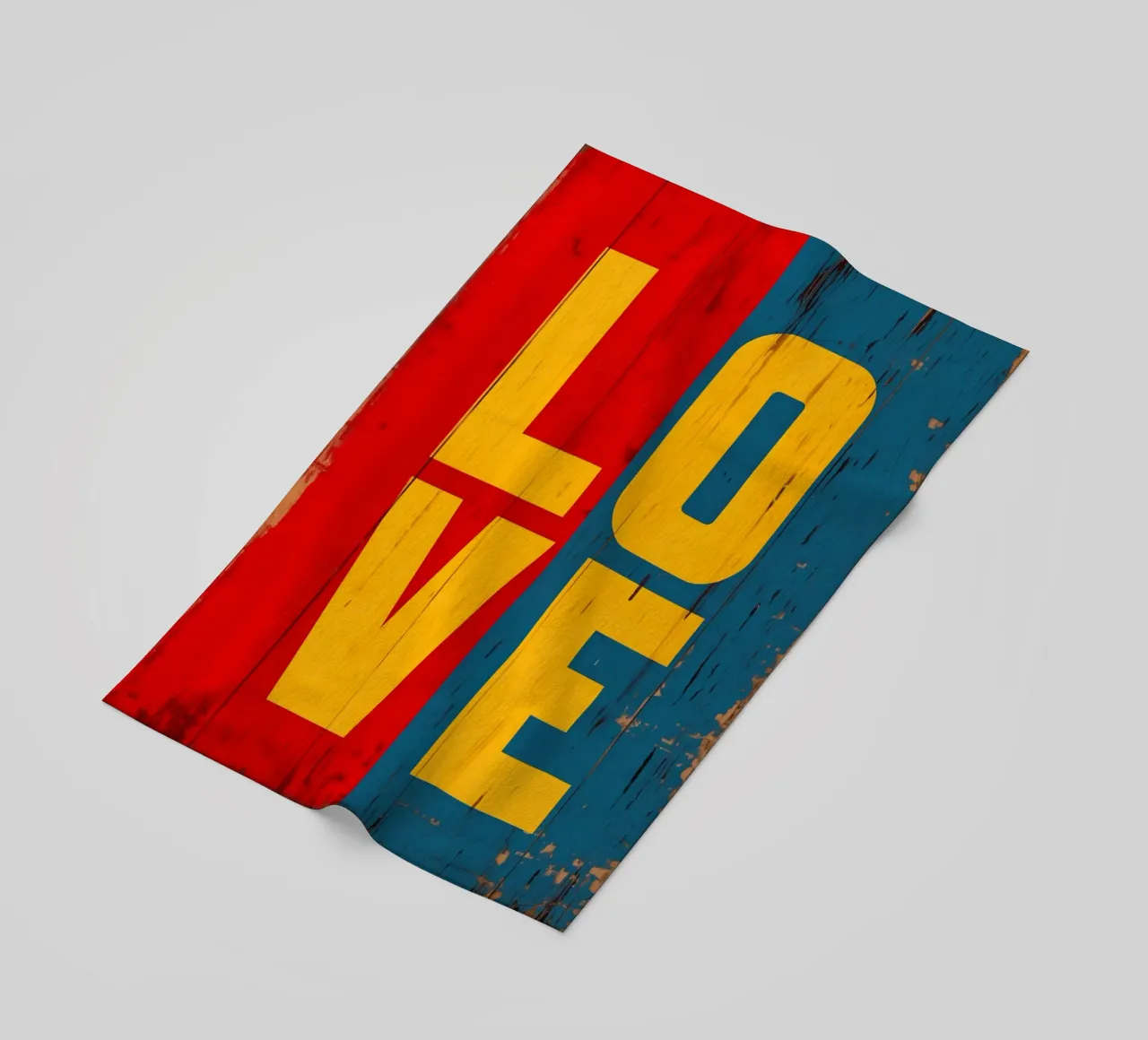 AMORE | Shabby Chic Colori retrò su legno vecchio telo mare da Autofocus