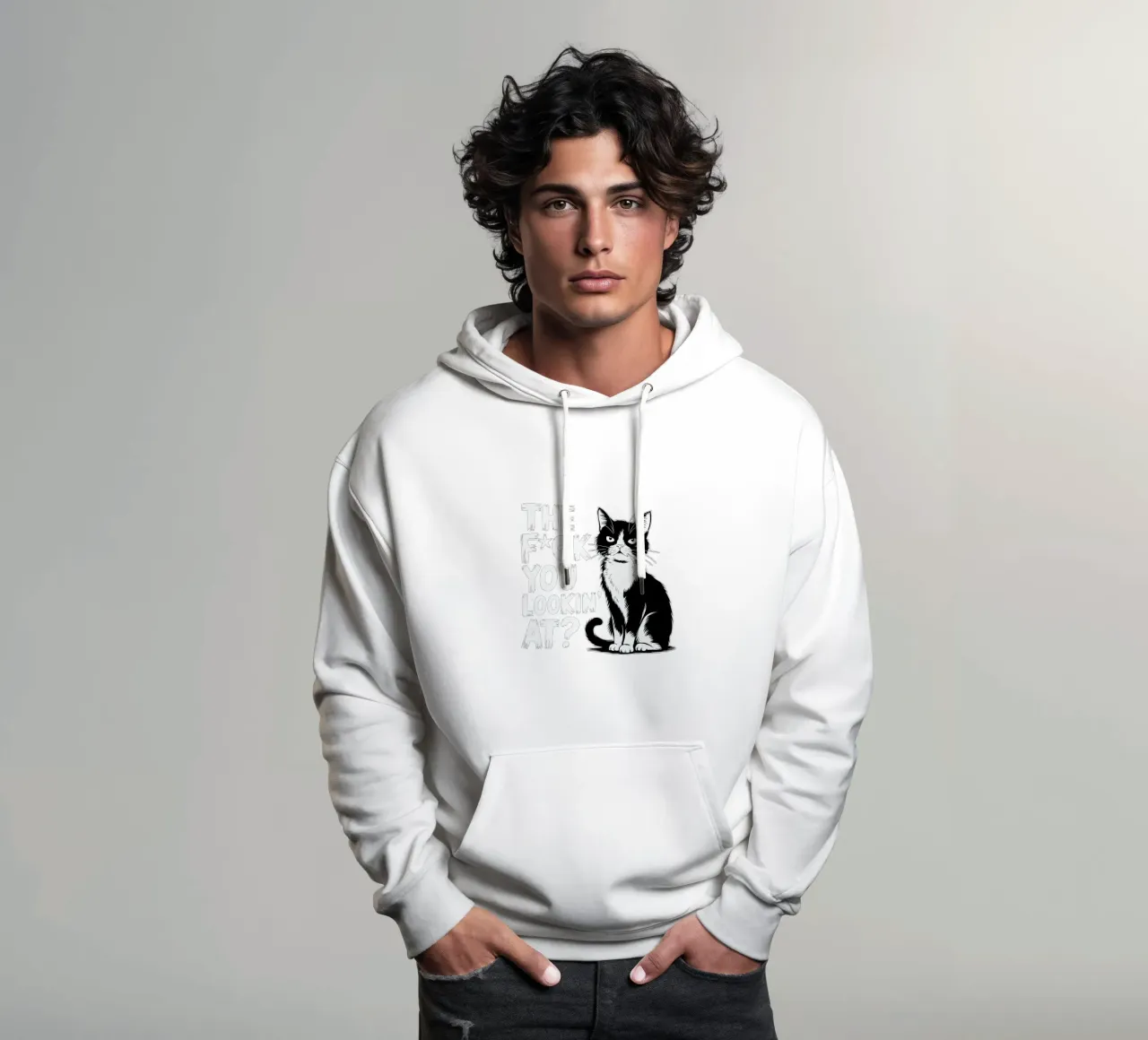 THE F*CK YOU LOOKIN' AT? felpa con cappuccio da edsonramosart