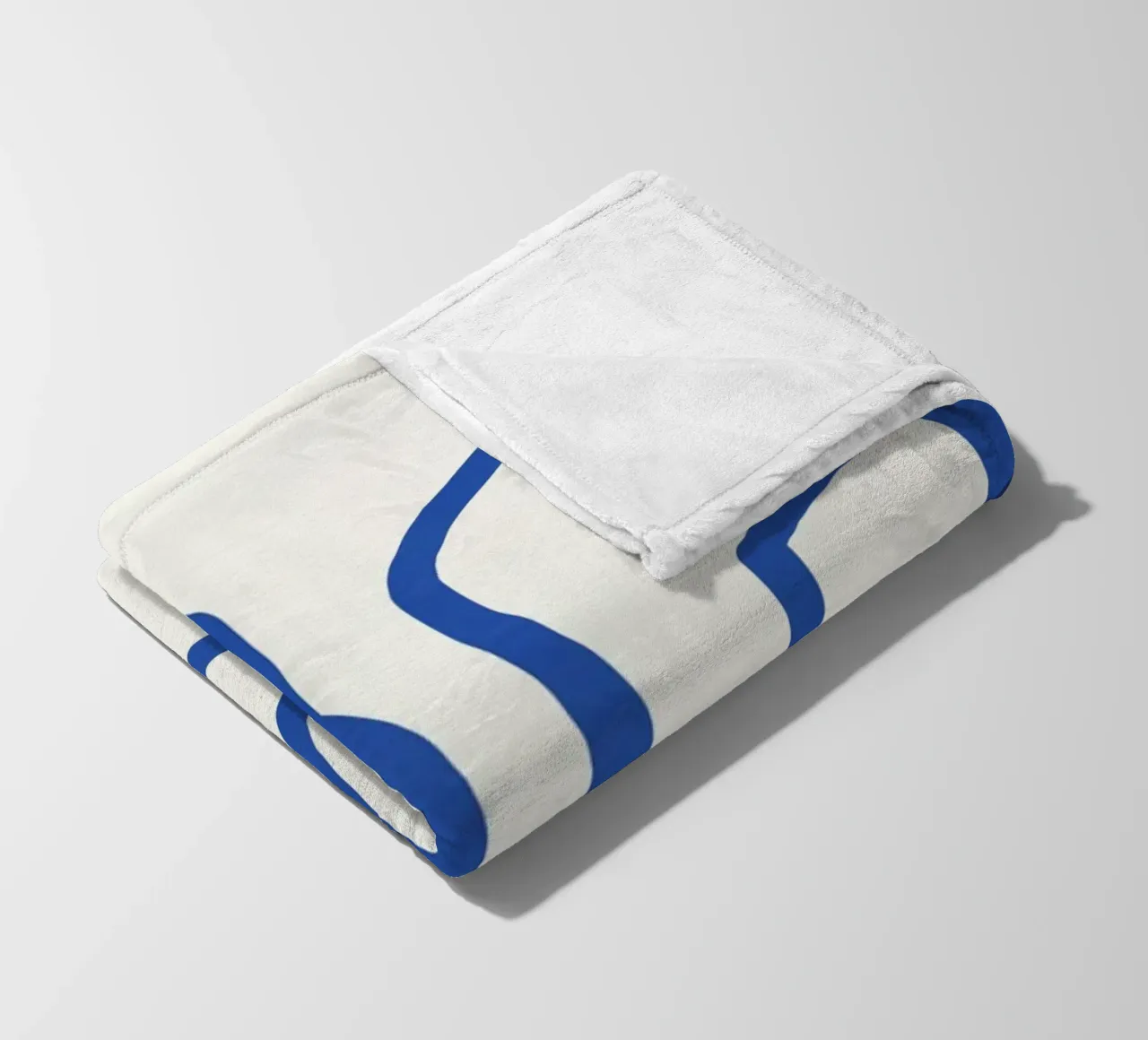 Line art in blu cobalto 02 coperta in pile da Little Dean