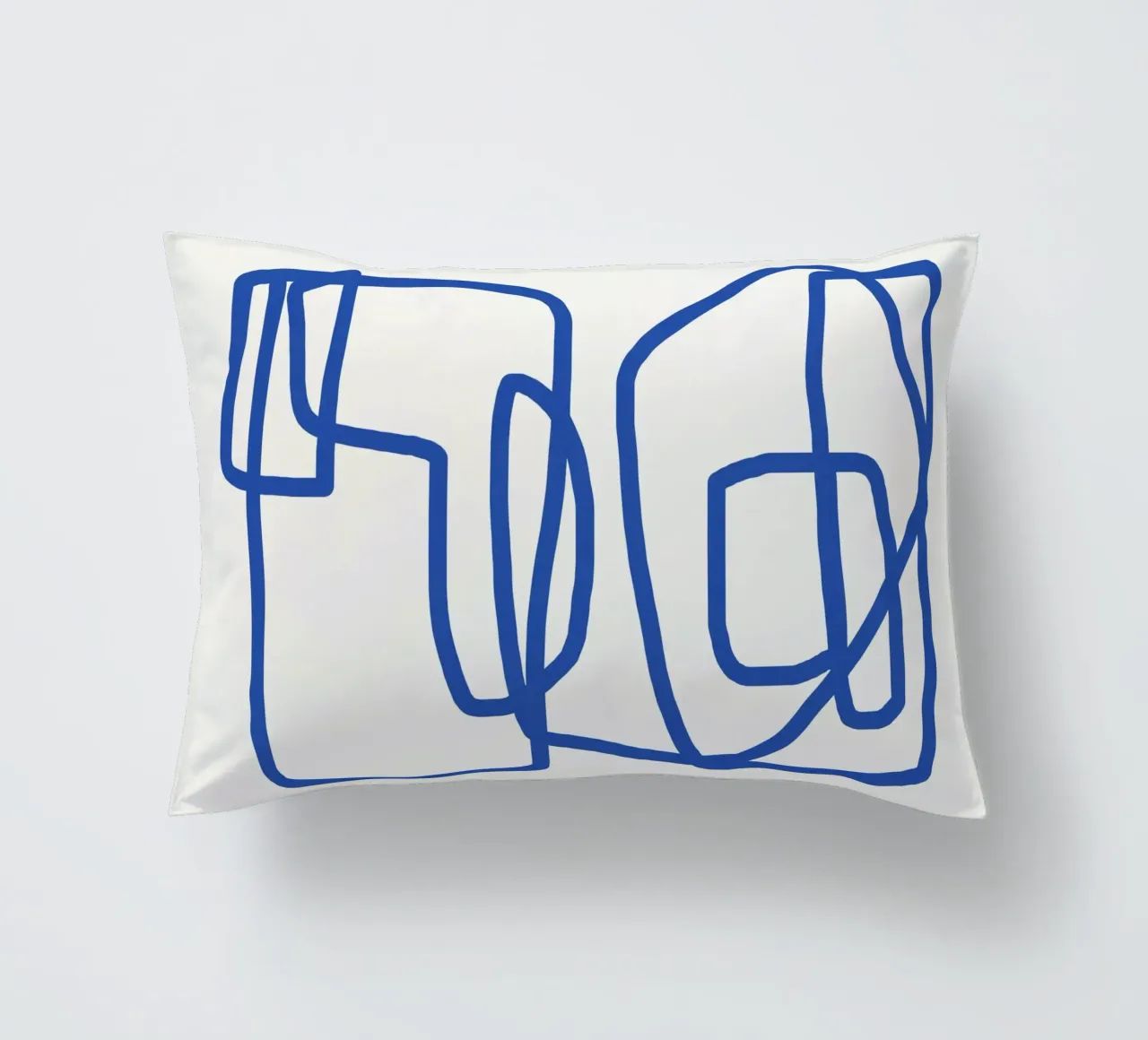 Line art in cobalt blue 02 decorative cushion by Little Dean