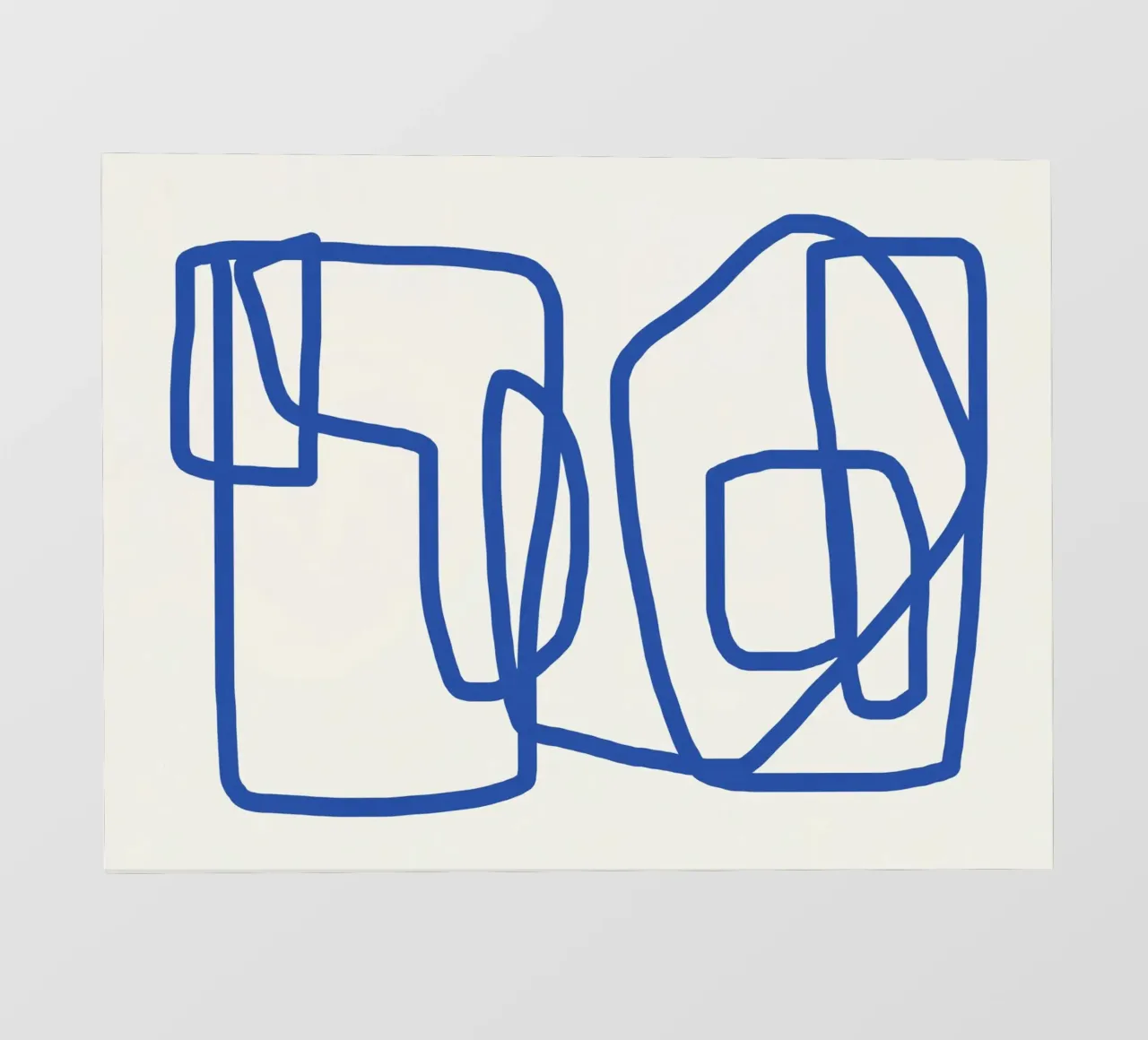 Line art in blu cobalto 02 telo in pvc da Little Dean