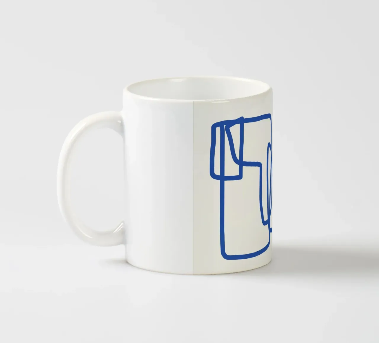 Line art in blu cobalto 02 tazza in ceramica da Little Dean