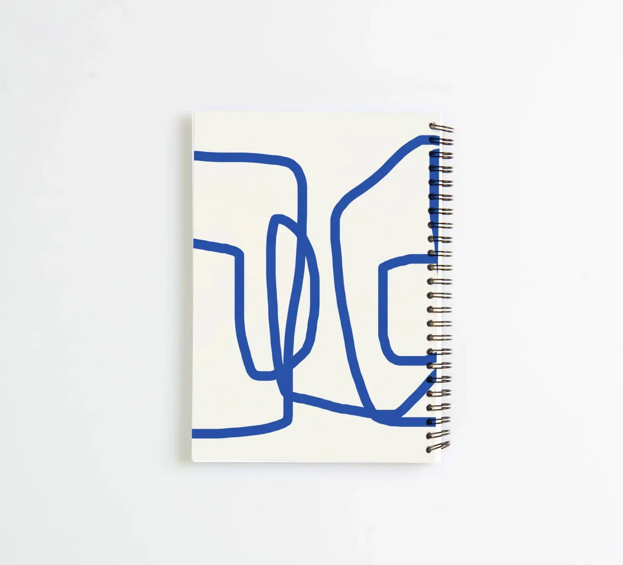Line art in cobalt blue 02 spiral notebook by Little Dean