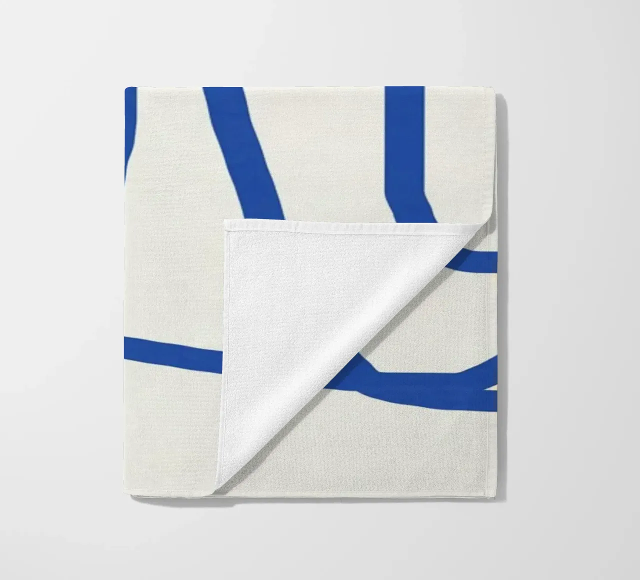 Line art in blu cobalto 02 telo mare da Little Dean