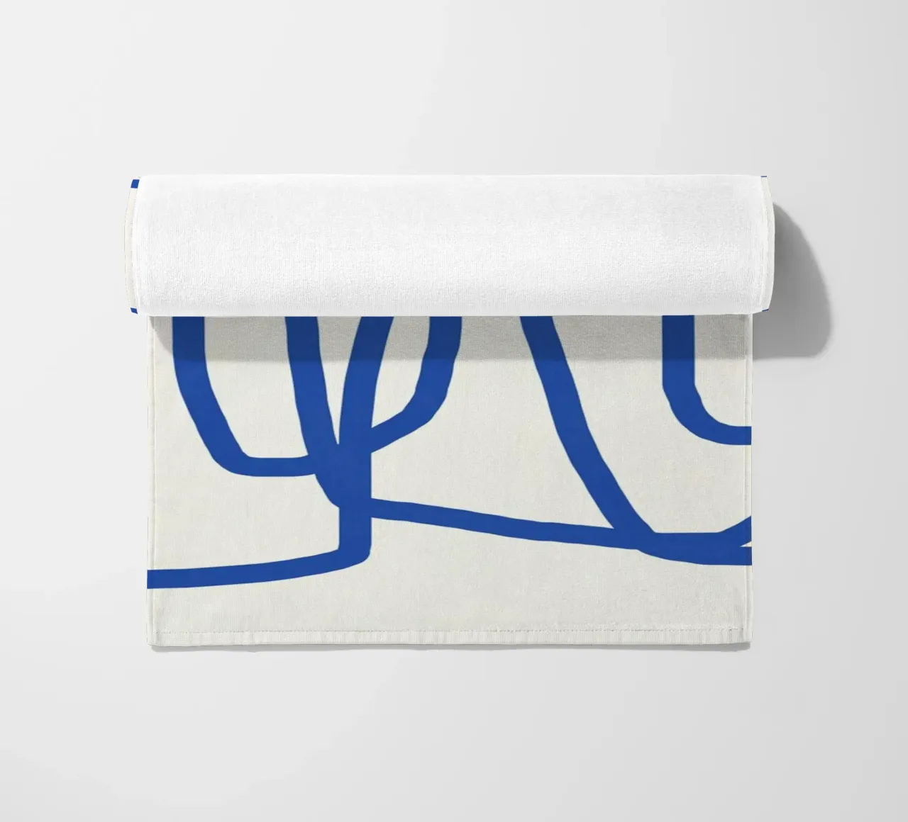 Line art in blu cobalto 02 telo mare da Little Dean