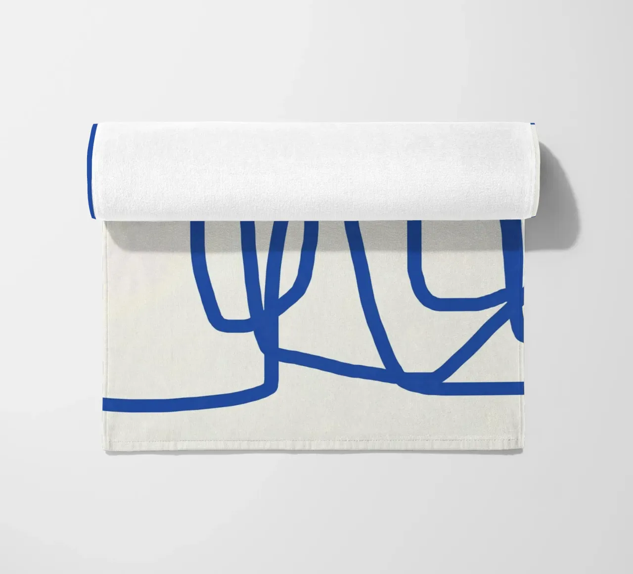 Line art in blu cobalto 02 telo mare da Little Dean