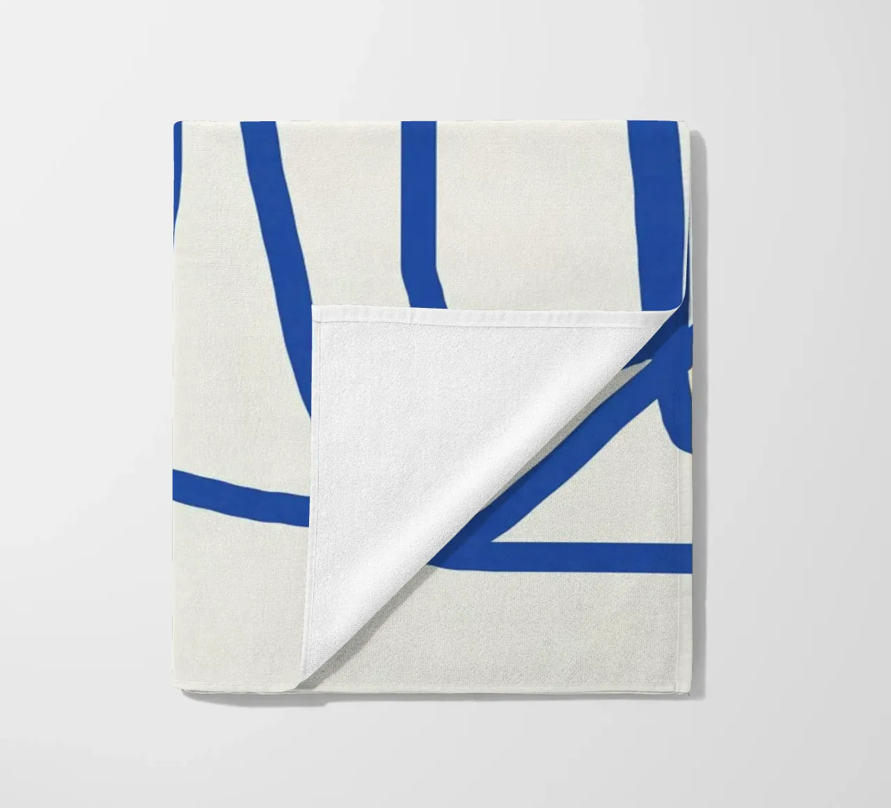 Line art in blu cobalto 02 telo mare da Little Dean