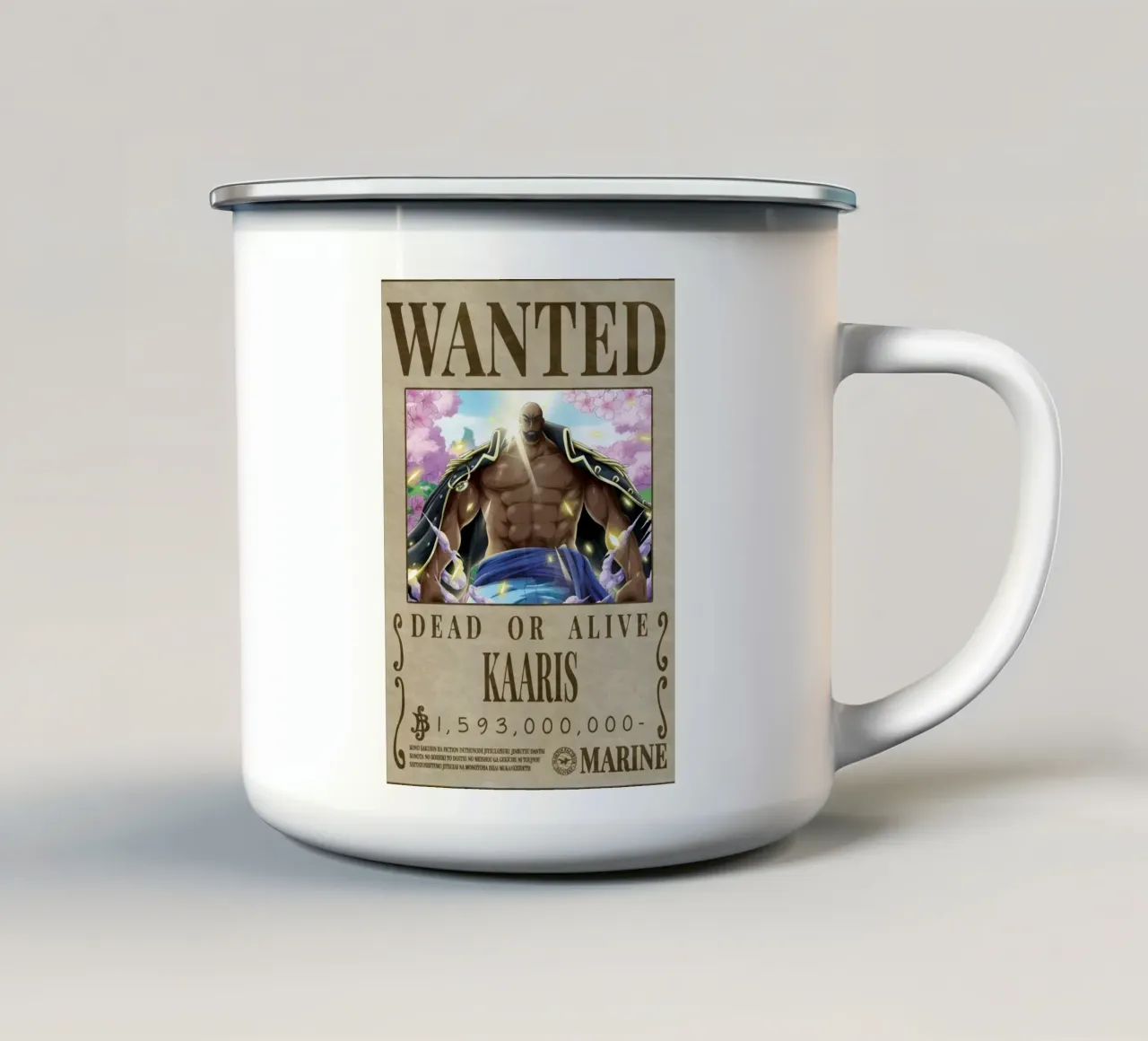 Wanted Kaaris emaille mok van Collins Shop