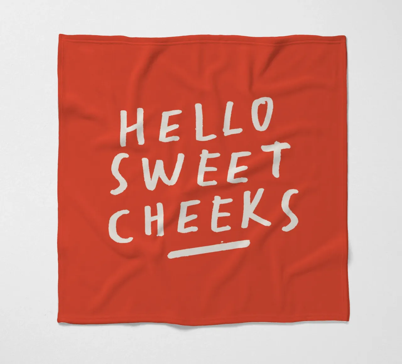 Hello Sweet Cheeks Speelse Liefdevolle Typografie Print in Rood fleecedeken van THE MOTIVATED TYPE