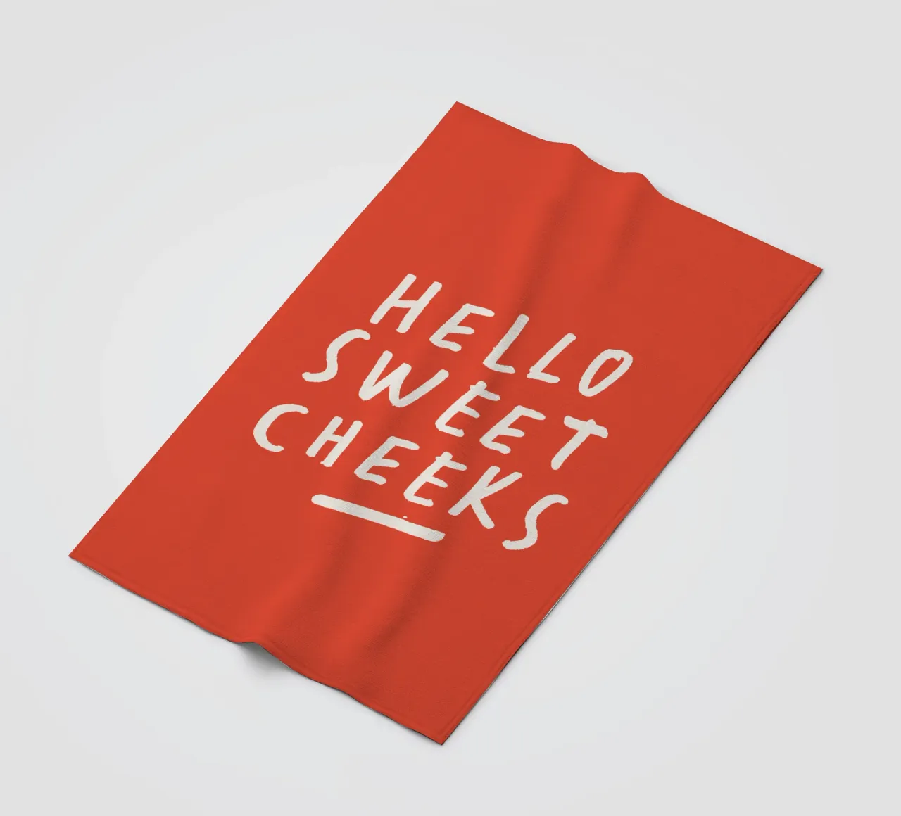 Hello Sweet Cheeks Speelse Liefdevolle Typografie Print in Rood fleecedeken van THE MOTIVATED TYPE