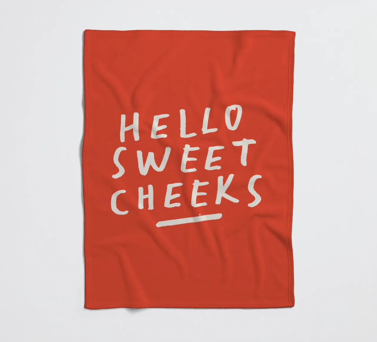Hello Sweet Cheeks Speelse Liefdevolle Typografie Print in Rood fleecedeken van THE MOTIVATED TYPE