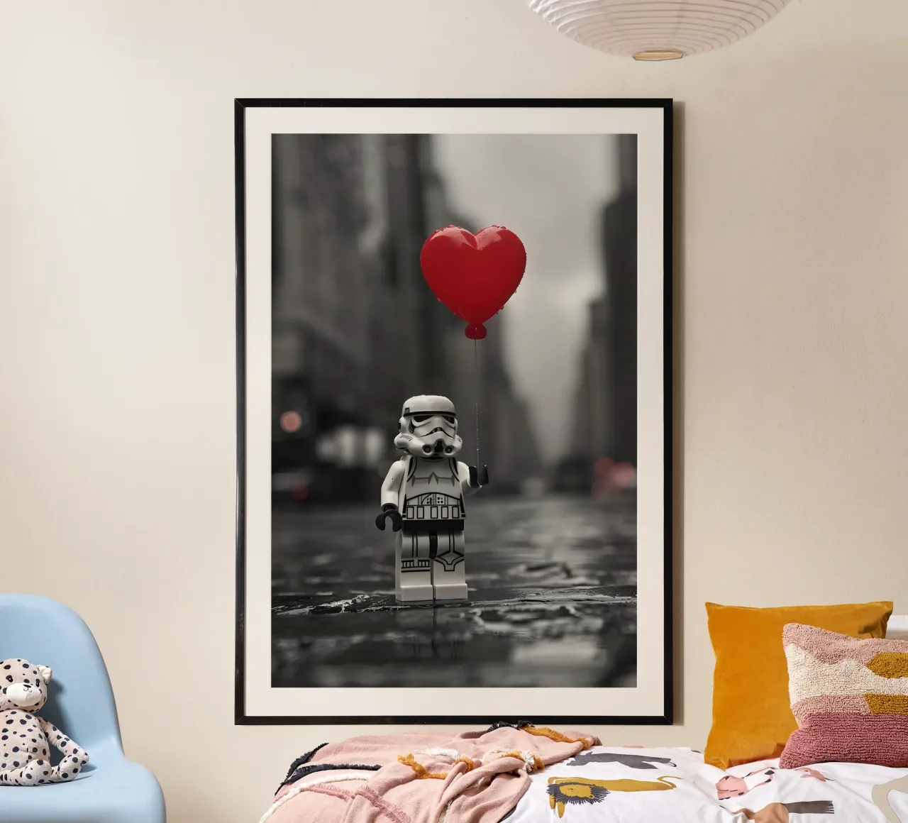 L'amore è forte in lui poster con telaio in legno da M-Ulrich-Digital Art