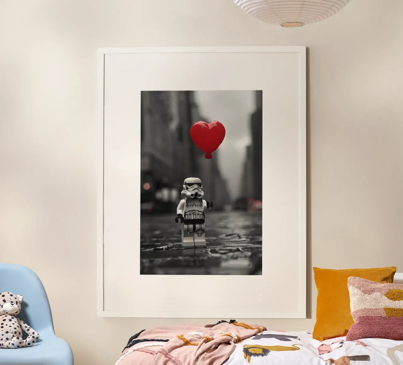 L'amore è forte in lui poster con telaio in legno da M-Ulrich-Digital Art