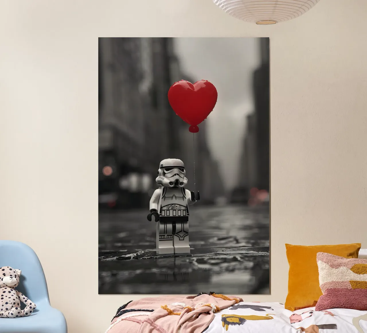 L'amore è forte in lui poster con telaio in legno da M-Ulrich-Digital Art