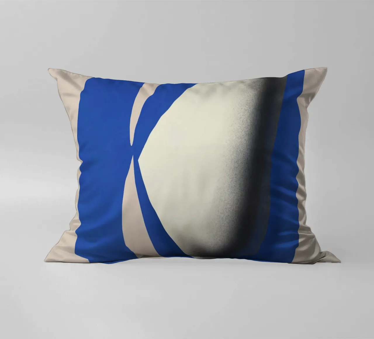 Liquid cobalt blue abstraction decorative cushion by Little Dean