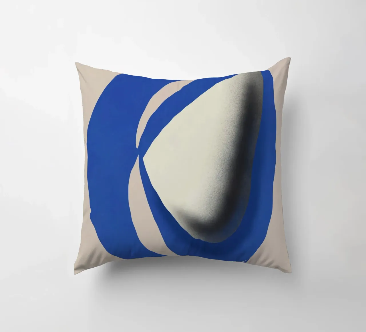 Liquid cobalt blue abstraction decorative cushion by Little Dean