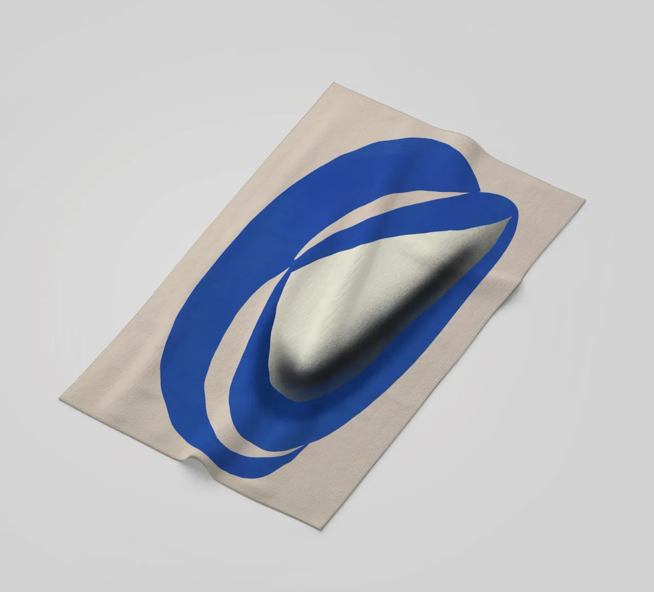 Liquid cobalt blue abstraction beach towel by Little Dean