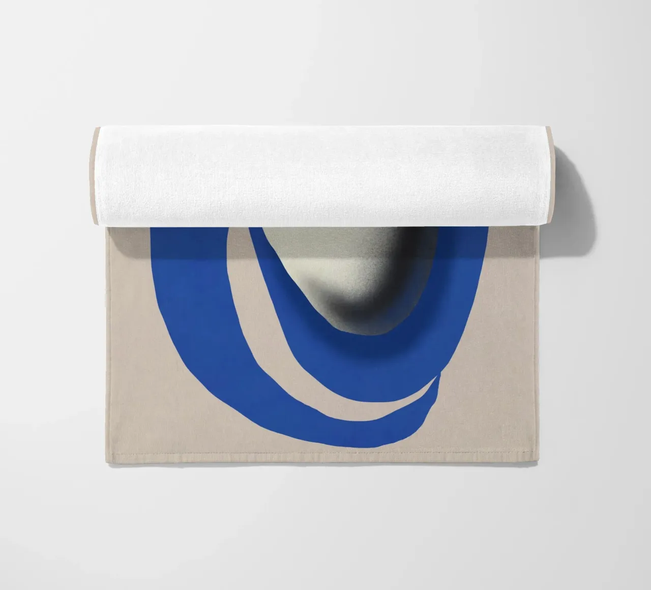 Liquid cobalt blue abstraction beach towel by Little Dean
