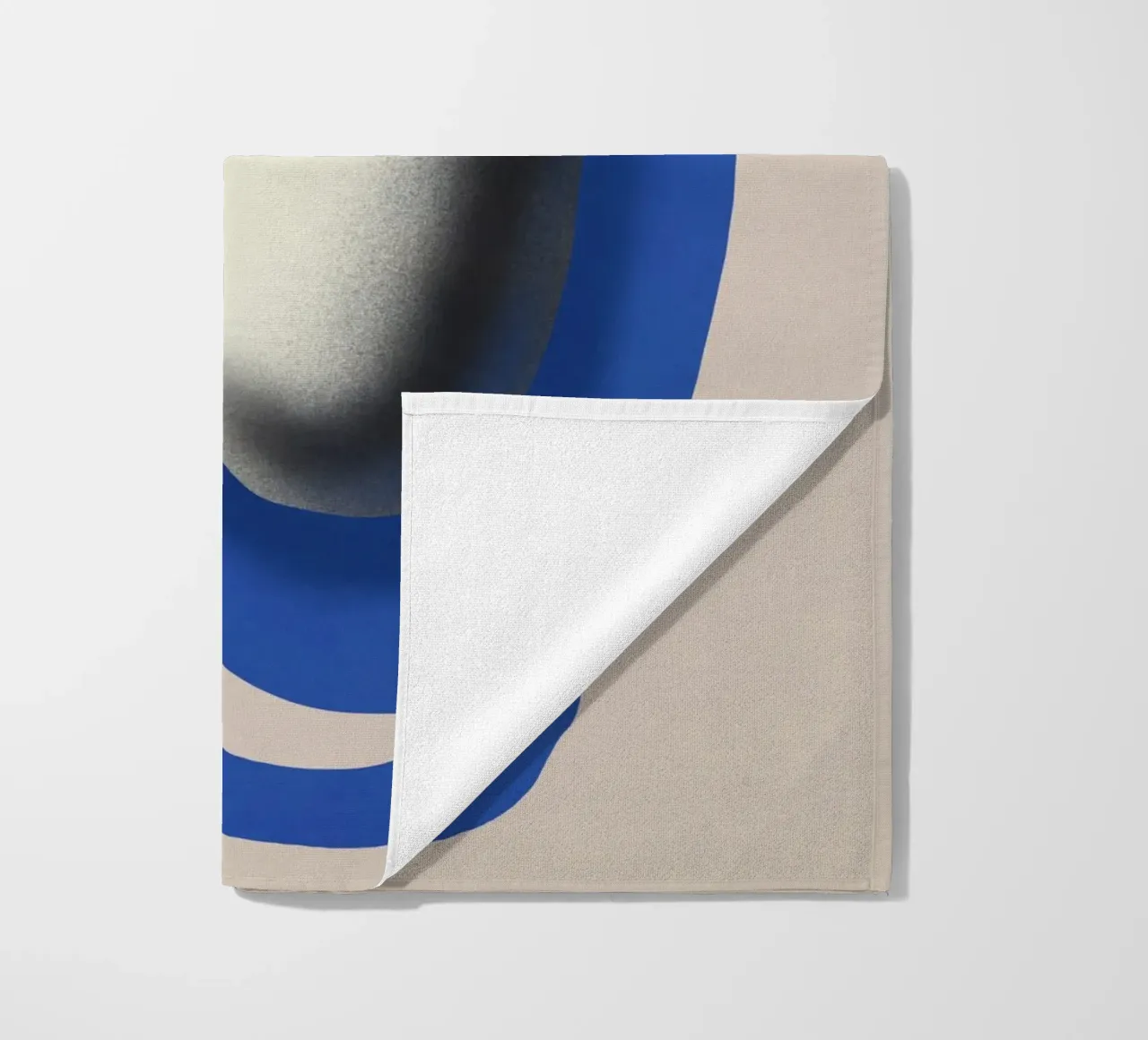 Liquid cobalt blue abstraction beach towel by Little Dean
