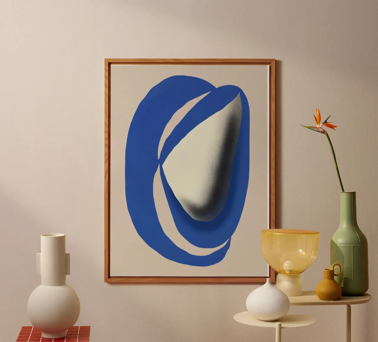 Liquid cobalt blue abstraction alu-dibond by Little Dean