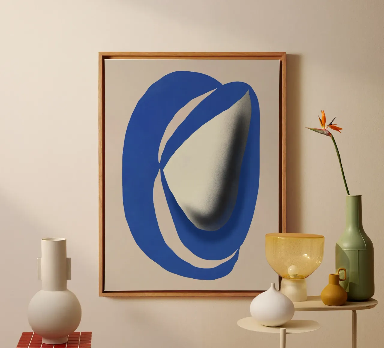Liquid cobalt blue abstraction canvas by Little Dean