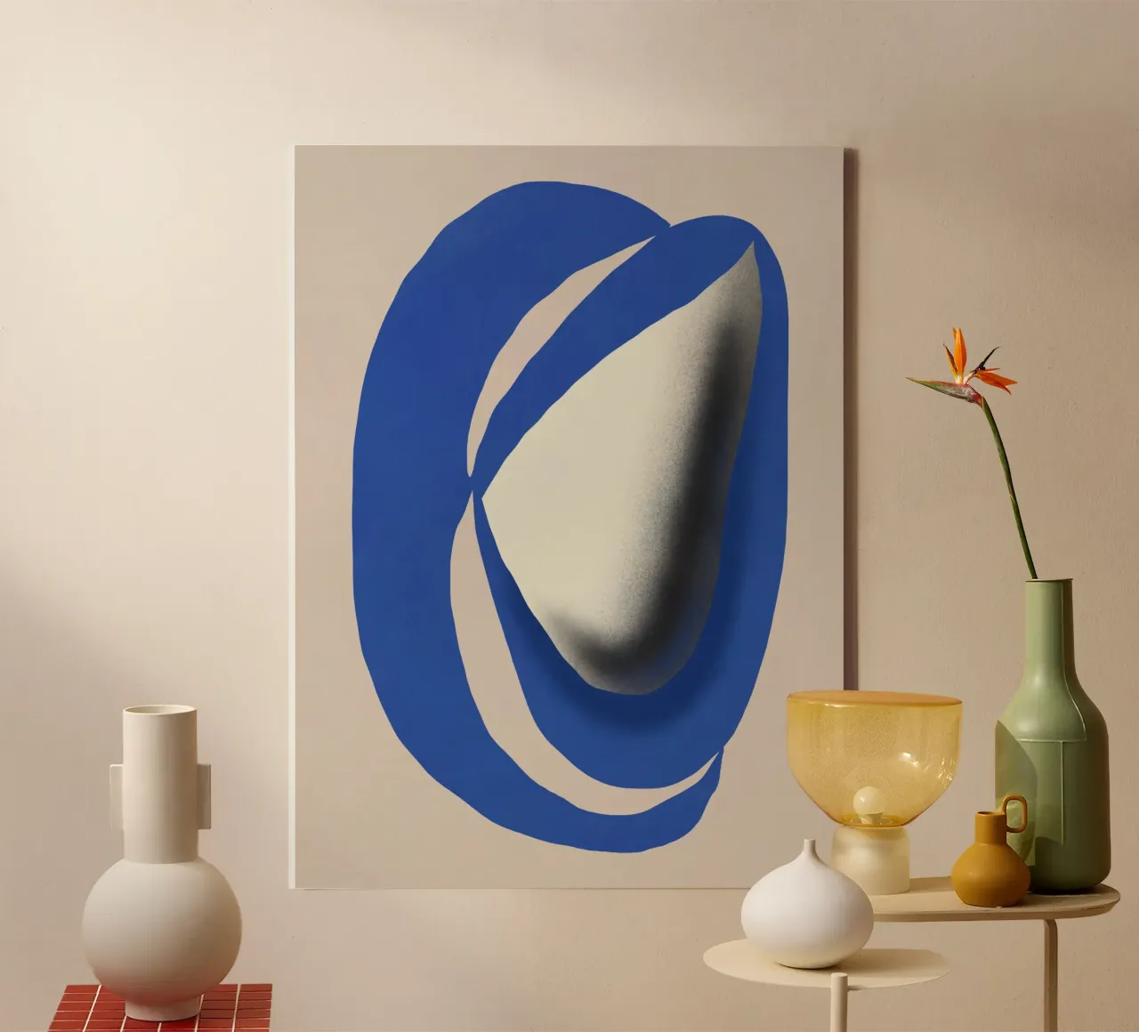 Liquid cobalt blue abstraction canvas by Little Dean