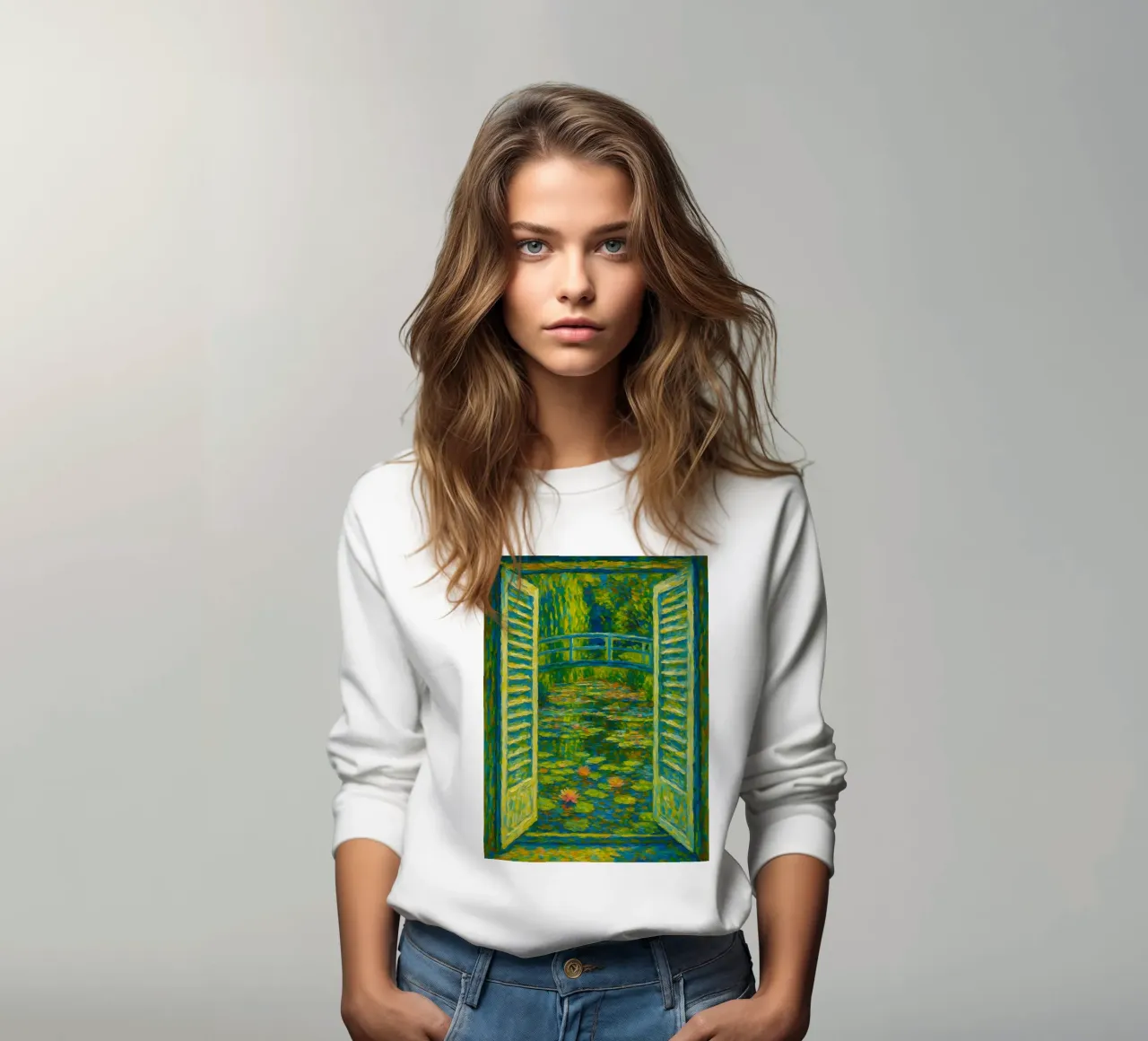 Stagno di ninfee in stile Monet felpa da ARTOMATIC