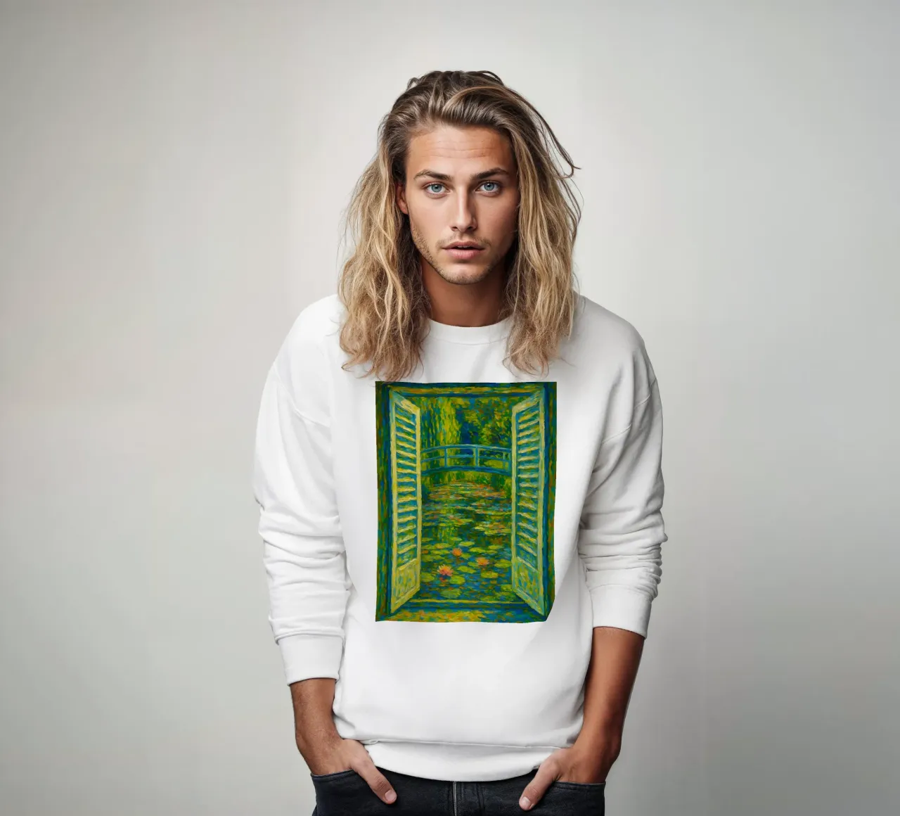 Stagno di ninfee in stile Monet felpa da ARTOMATIC