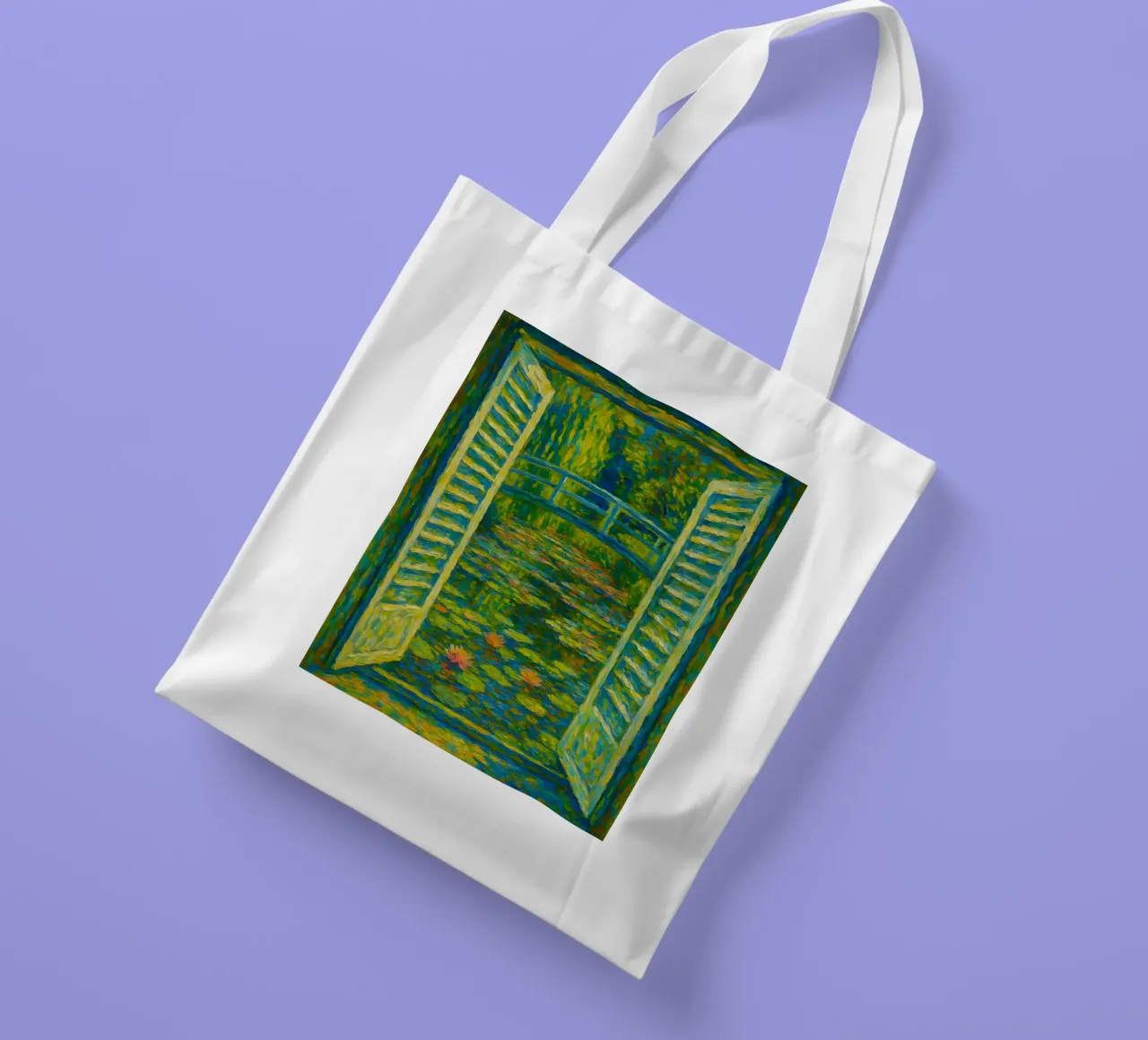 Stagno di ninfee in stile Monet borsa in juta da ARTOMATIC