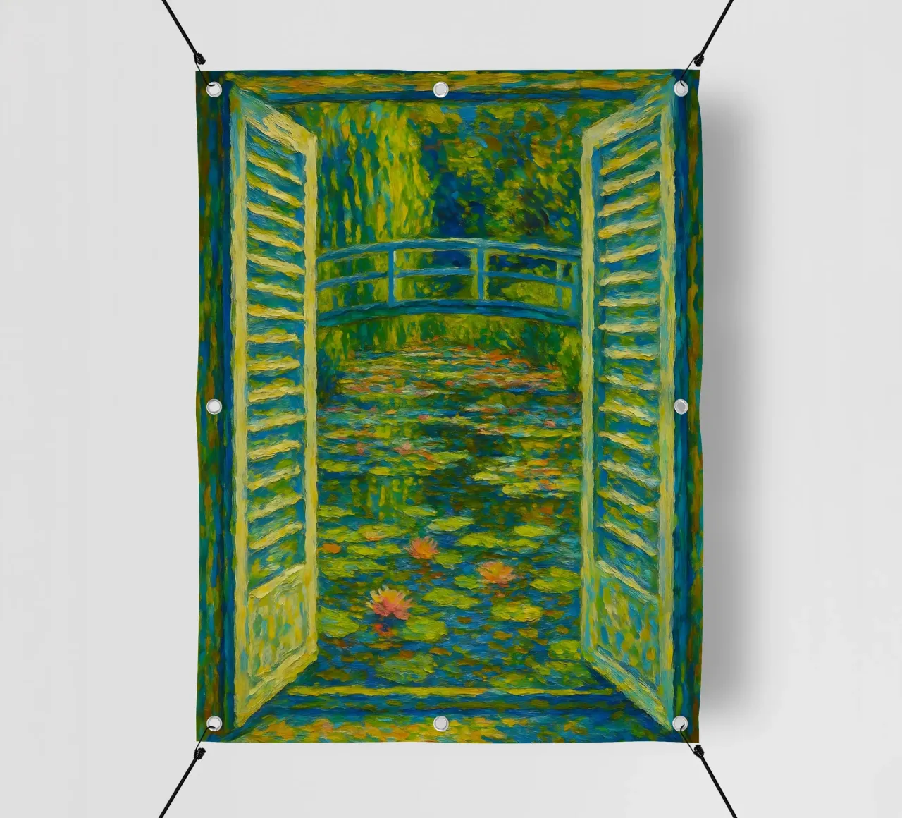 Stagno di ninfee in stile Monet telo in pvc da ARTOMATIC