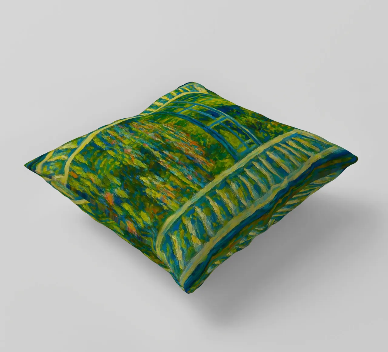 Stagno di ninfee in stile Monet cuscino da ARTOMATIC