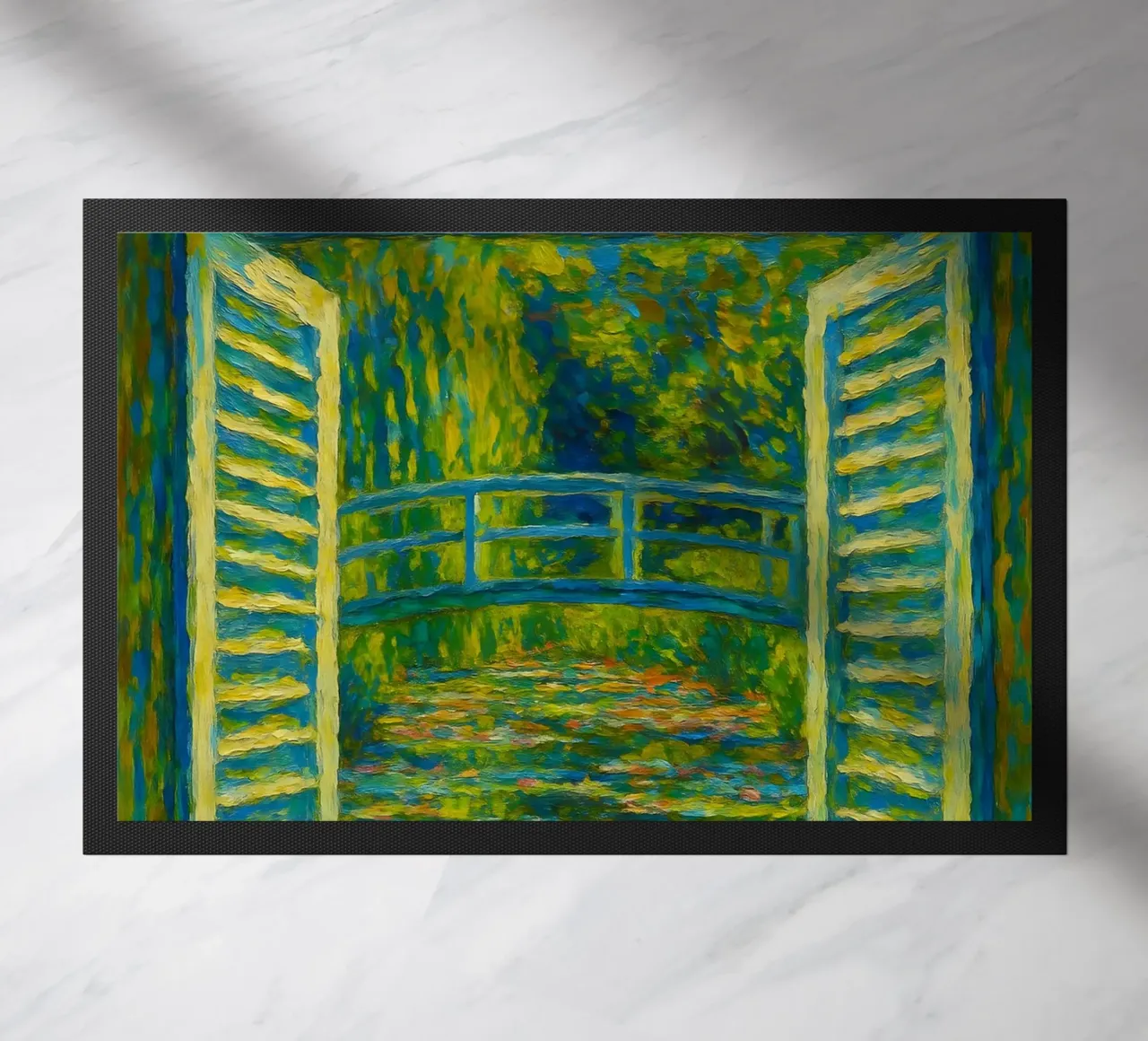 Stagno di ninfee in stile Monet zerbino da ARTOMATIC