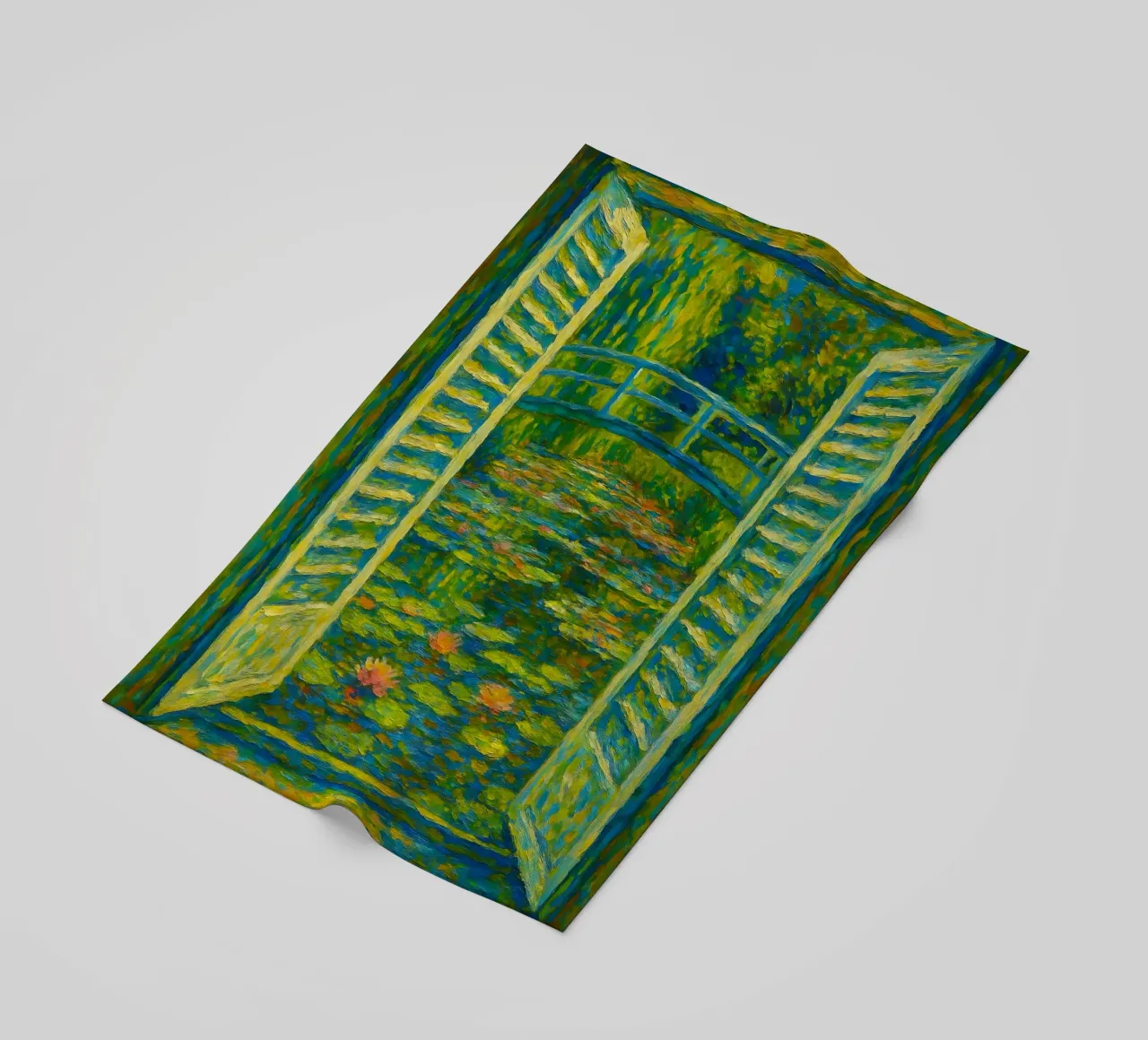 Stagno di ninfee in stile Monet telo mare da ARTOMATIC