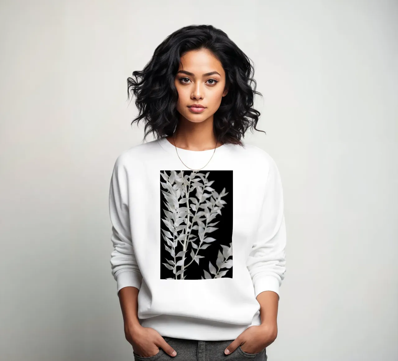 Minimal Black & White Branch sweat de Studio Nahili