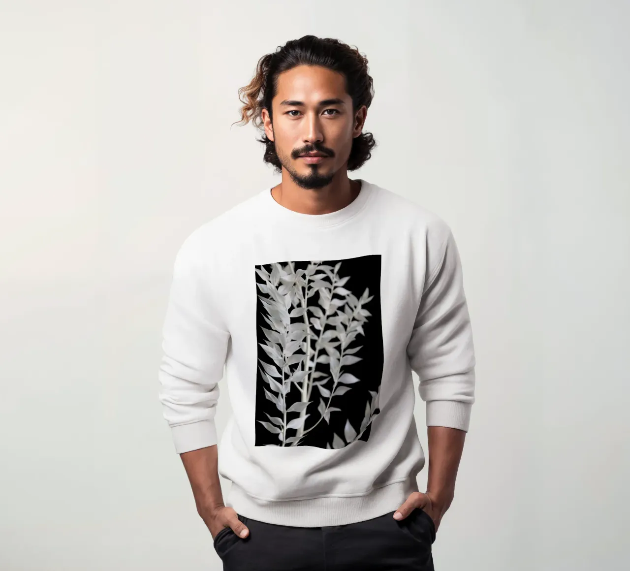 Minimal Black & White Branch felpa da Studio Nahili