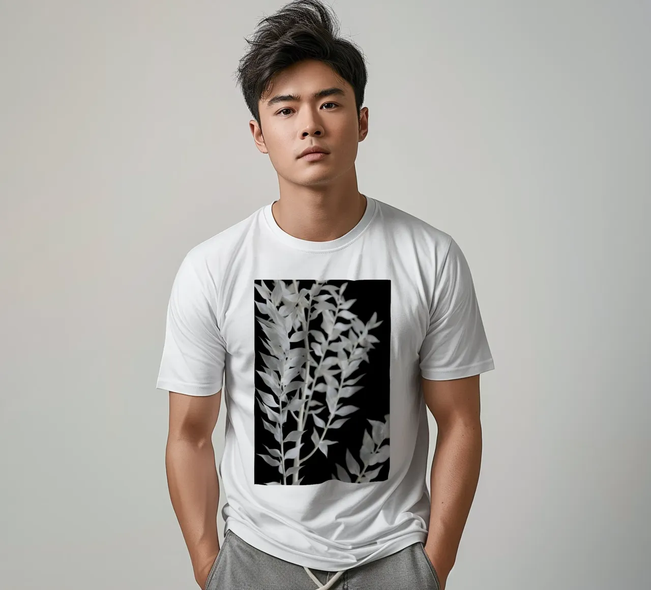 Minimal Black & White Branch t-shirt da Studio Nahili