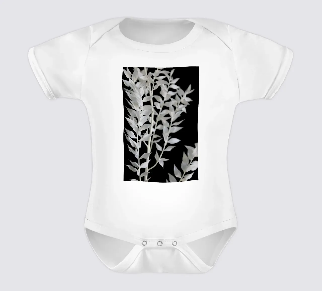 Minimal Black & White Branch body neonato maniche corte da Studio Nahili