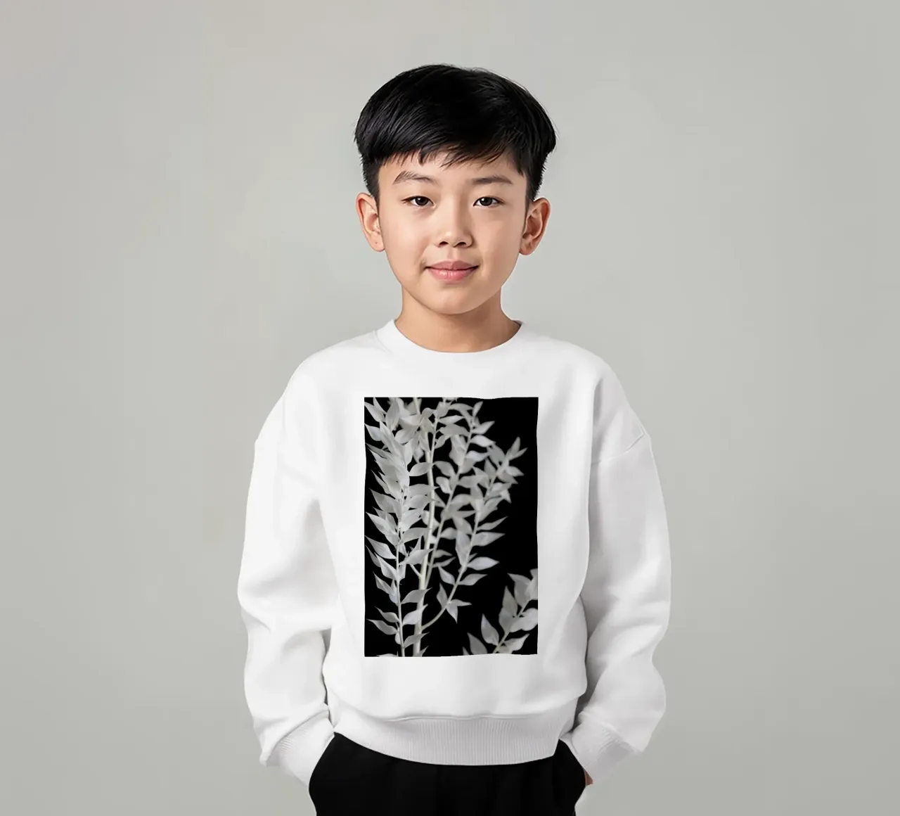 Minimal Black & White Branch sudadera para niño de Studio Nahili