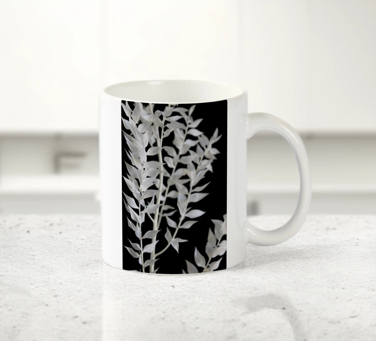 Minimal Black & White Branch tazza in ceramica da Studio Nahili