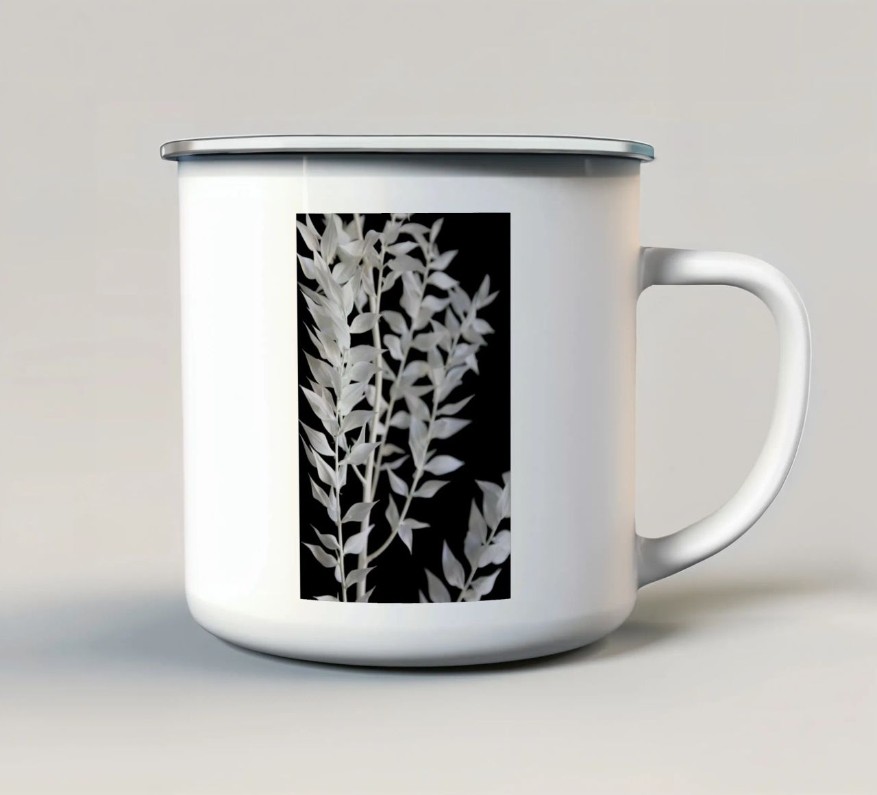 Minimal Black & White Branch tazza in smalto da Studio Nahili
