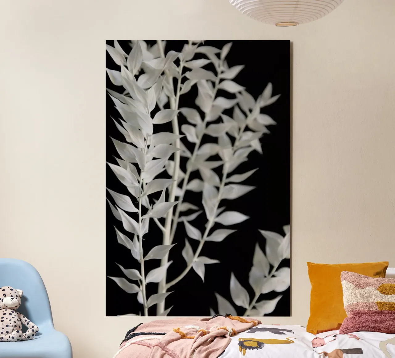 Minimal Black & White Branch alluminio dibond da Studio Nahili