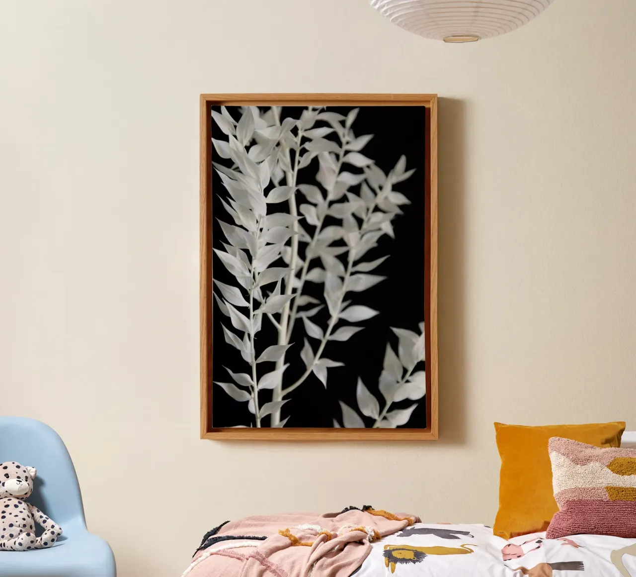 Minimal Black & White Branch tela con Cornice a cassetta da Studio Nahili