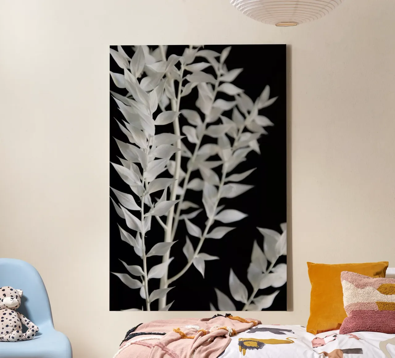Minimal Black & White Branch tela con Cornice a cassetta da Studio Nahili