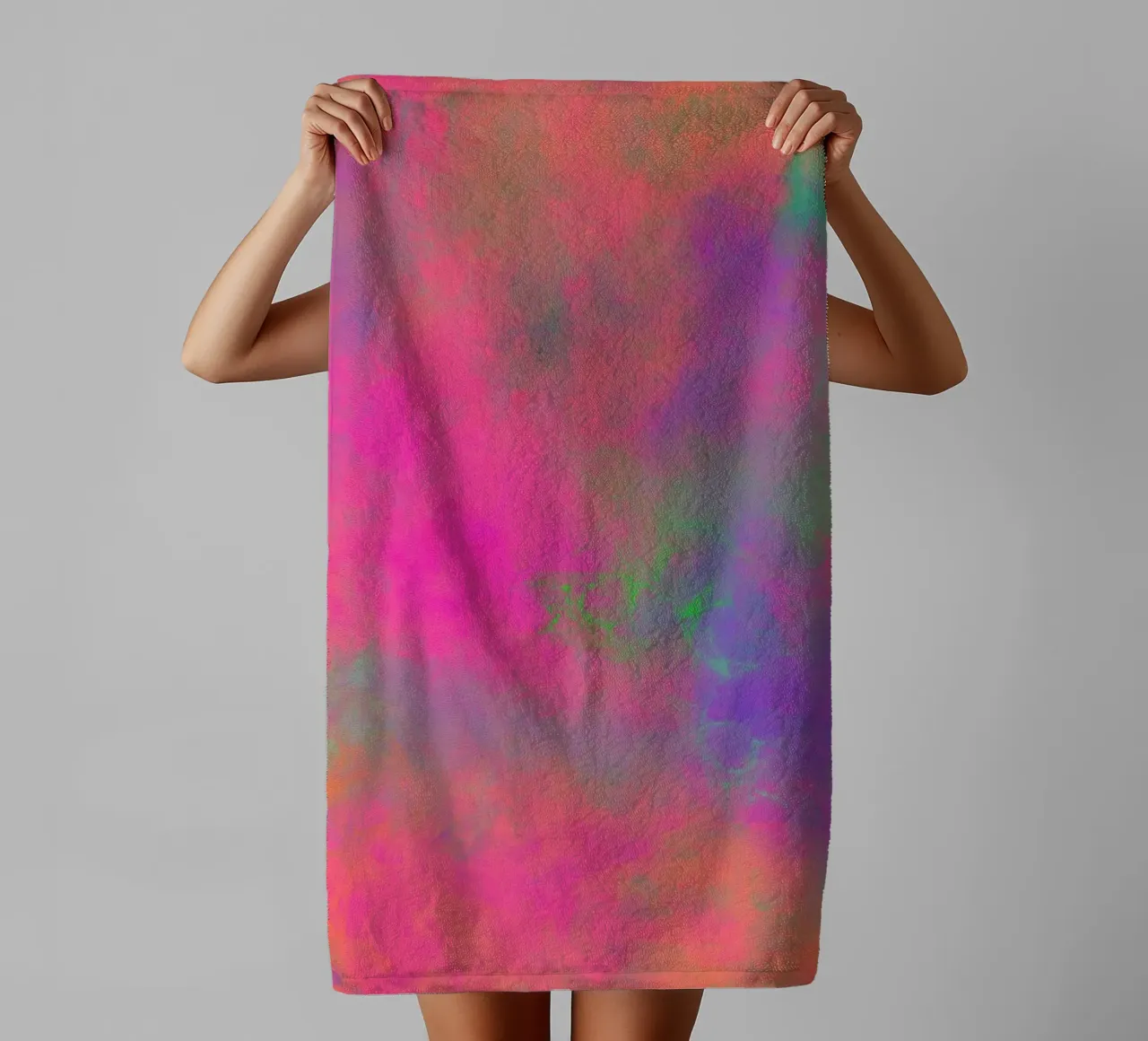 Fireworks of colour - Abstract joy of colour towel by Petra Lang